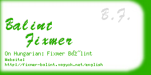 balint fixmer business card